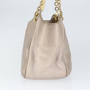 Salvatore Ferragamo Gancini Hand Bag Leather Gold Silver Auth 149193-3