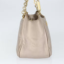 Salvatore Ferragamo Gancini Hand Bag Leather Gold Silver Auth 149193-4