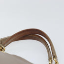 Salvatore Ferragamo Gancini Hand Bag Leather Gold Silver Auth 149193-8