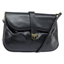 Salvatore Ferragamo Shoulder Bag Leather Black Gold Auth 149194-1