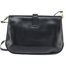 Salvatore Ferragamo Shoulder Bag Leather Black Gold Auth 149194-2
