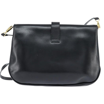 Salvatore Ferragamo Shoulder Bag Leather Black Gold Auth 149194 - 0