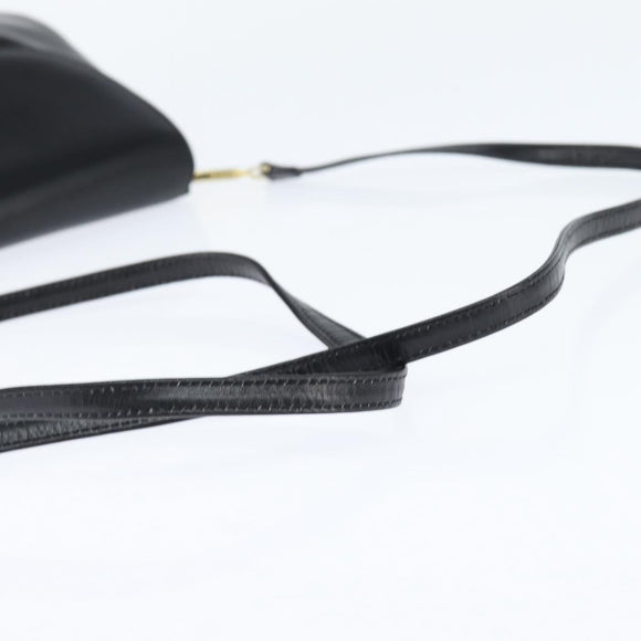 Salvatore Ferragamo Shoulder Bag Leather Black Gold Auth 149194