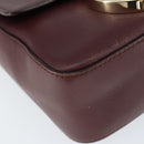 Salvatore Ferragamo Gancini Shoulder Bag Leather Bordeaux Gold Auth 149195-15
