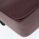 Salvatore Ferragamo Gancini Shoulder Bag Leather Bordeaux Gold Auth 149195-17