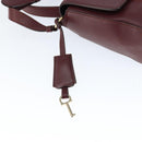 Salvatore Ferragamo Gancini Shoulder Bag Leather Bordeaux Gold Auth 149195-9