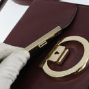 Salvatore Ferragamo Gancini Shoulder Bag Leather Bordeaux Gold Auth 149195-10