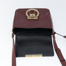 Salvatore Ferragamo Gancini Shoulder Bag Leather Bordeaux Gold Auth 149195-19