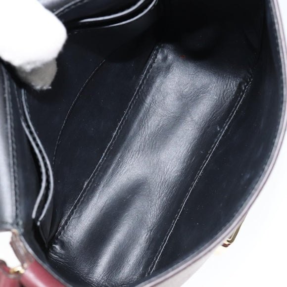 Salvatore Ferragamo Gancini Shoulder Bag Leather Bordeaux Gold Auth 149195