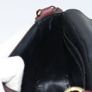 Salvatore Ferragamo Gancini Shoulder Bag Leather Bordeaux Gold Auth 149195-22