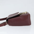 Salvatore Ferragamo Gancini Shoulder Bag Leather Bordeaux Gold Auth 149195-4