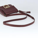 Salvatore Ferragamo Gancini Shoulder Bag Leather Bordeaux Gold Auth 149195-7