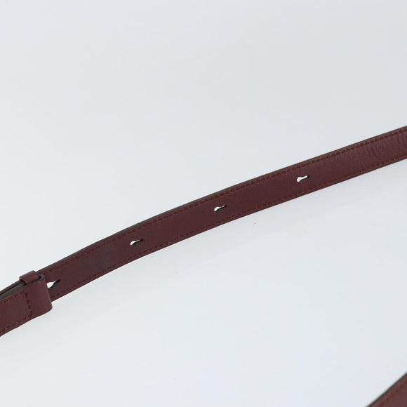 Salvatore Ferragamo Gancini Shoulder Bag Leather Bordeaux Gold Auth 149195