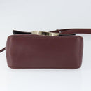 Salvatore Ferragamo Gancini Shoulder Bag Leather Bordeaux Gold Auth 149195-5