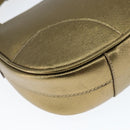 PRADA Shoulder Bag Safiano leather Gold Auth 149196-14