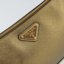 PRADA Shoulder Bag Safiano leather Gold Auth 149196-17