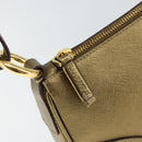 PRADA Shoulder Bag Safiano leather Gold Auth 149196-18