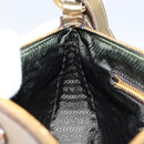 PRADA Shoulder Bag Safiano leather Gold Auth 149196V-21