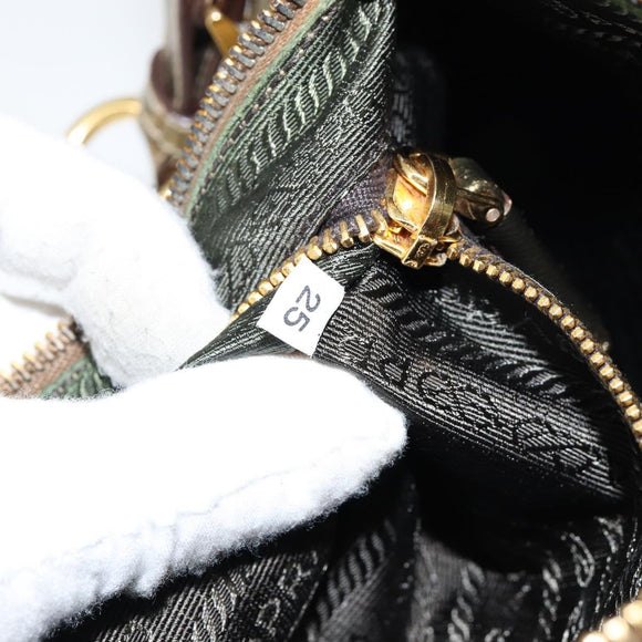 PRADA Shoulder Bag Safiano leather Gold Auth 149196V