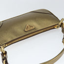 PRADA Shoulder Bag Safiano leather Gold Auth 149196V-6