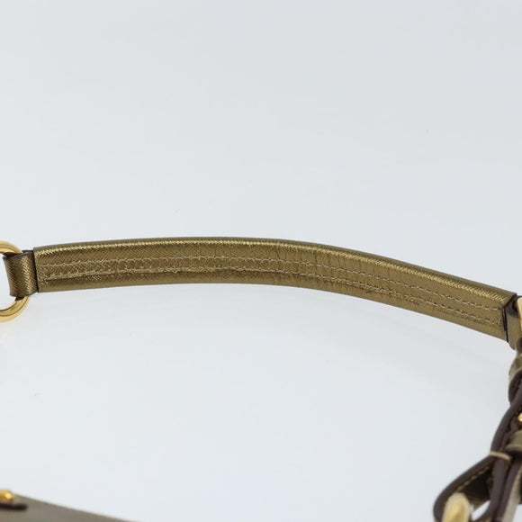 PRADA Shoulder Bag Safiano leather Gold Auth 149196V