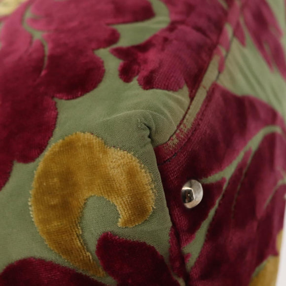 Miu Miu Shoulder Bag Velor Khaki Silver Auth 149197