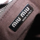 Miu Miu Shoulder Bag Velor Khaki Silver Auth 149197-17