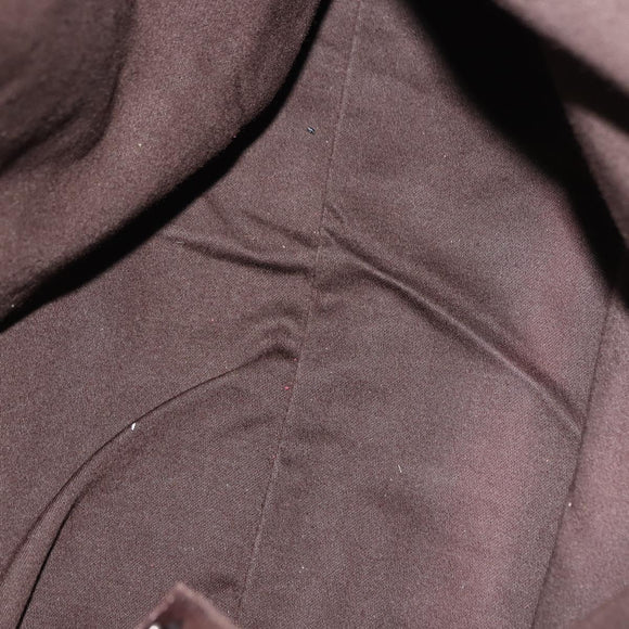 Miu Miu Shoulder Bag Velor Khaki Silver Auth 149197