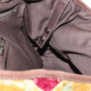 Miu Miu Shoulder Bag Velor Khaki Silver Auth 149197-18