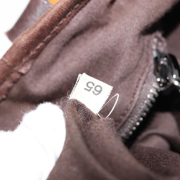 Miu Miu Shoulder Bag Velor Khaki Silver Auth 149197