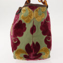 Miu Miu Shoulder Bag Velor Khaki Silver Auth 149197-5