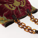 Miu Miu Shoulder Bag Velor Khaki Silver Auth 149197-7