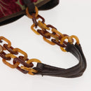 Miu Miu Shoulder Bag Velor Khaki Silver Auth 149197-8