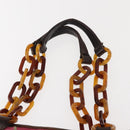 Miu Miu Shoulder Bag Velor Khaki Silver Auth 149197-9