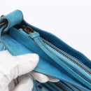 BALENCIAGA The Shoulder Shoulder Bag Leather Blue 138226 Auth 149200-18