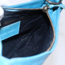 BALENCIAGA The Shoulder Shoulder Bag Leather Blue 138226 Auth 149200-20