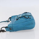 BALENCIAGA The Shoulder Shoulder Bag Leather Blue 138226 Auth 149200-3
