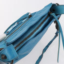 BALENCIAGA The Shoulder Shoulder Bag Leather Blue 138226 Auth 149200-6