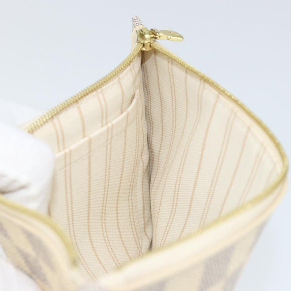 LOUIS VUITTON Damier Azur Neverfull MM Pouch LV Auth 149202