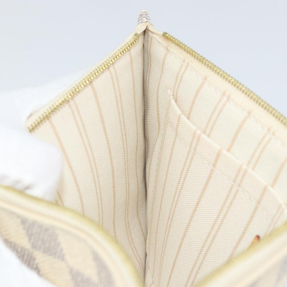 LOUIS VUITTON Damier Azur Neverfull MM Pouch LV Auth 149202