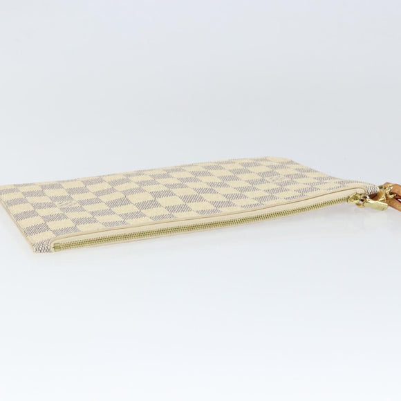 LOUIS VUITTON Damier Azur Neverfull MM Pouch LV Auth 149202