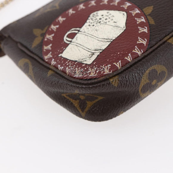 LOUIS VUITTON Monogram patch Mini Pochette Accessoires Pouch M95804 Auth 149210