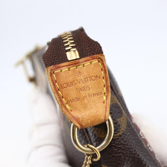 LOUIS VUITTON Monogram patch Mini Pochette Accessoires Pouch M95804 Auth 149210