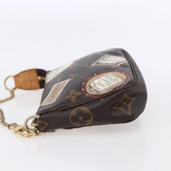 LOUIS VUITTON Monogram patch Mini Pochette Accessoires Pouch M95804 Auth 149210