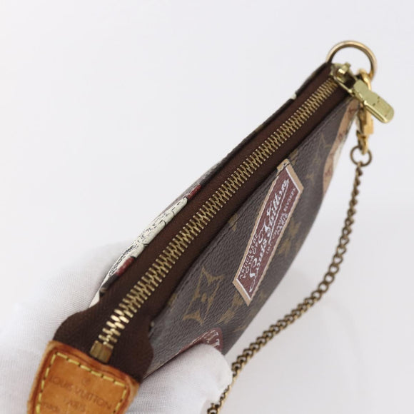 LOUIS VUITTON Monogram patch Mini Pochette Accessoires Pouch M95804 Auth 149210