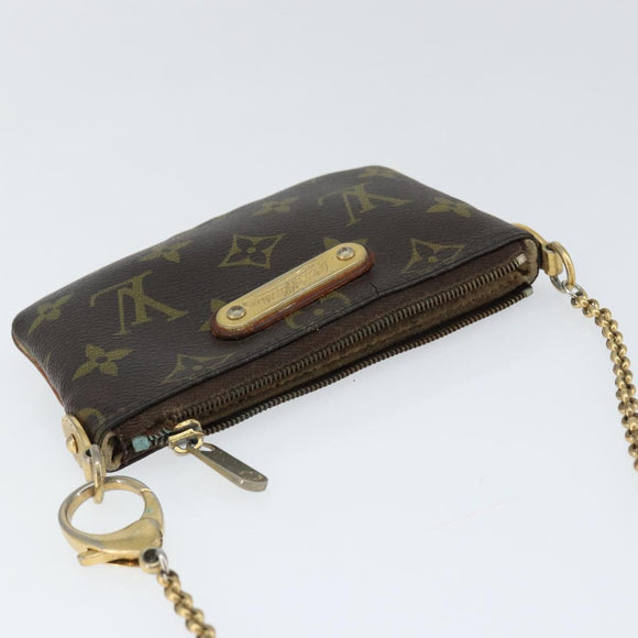 LOUIS VUITTON Monogram Chain Pochette Mila PM Accessory Pouch M60094 Auth 149211