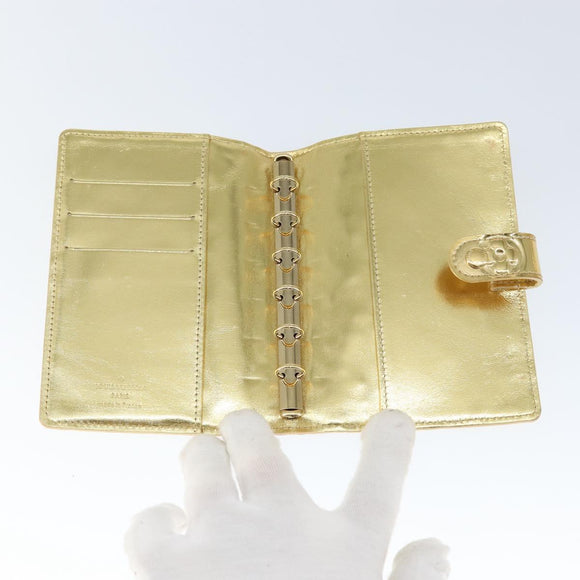 LOUIS VUITTON Miroir Agenda PM Day Planner Cover Gold R20962 LV Auth 149214
