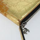 CHANEL Long Wallet Leather Gold Silver CC Auth 149215-15