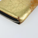 CHANEL Long Wallet Leather Gold Silver CC Auth 149215-16