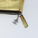 CHANEL Long Wallet Leather Gold Silver CC Auth 149215-8